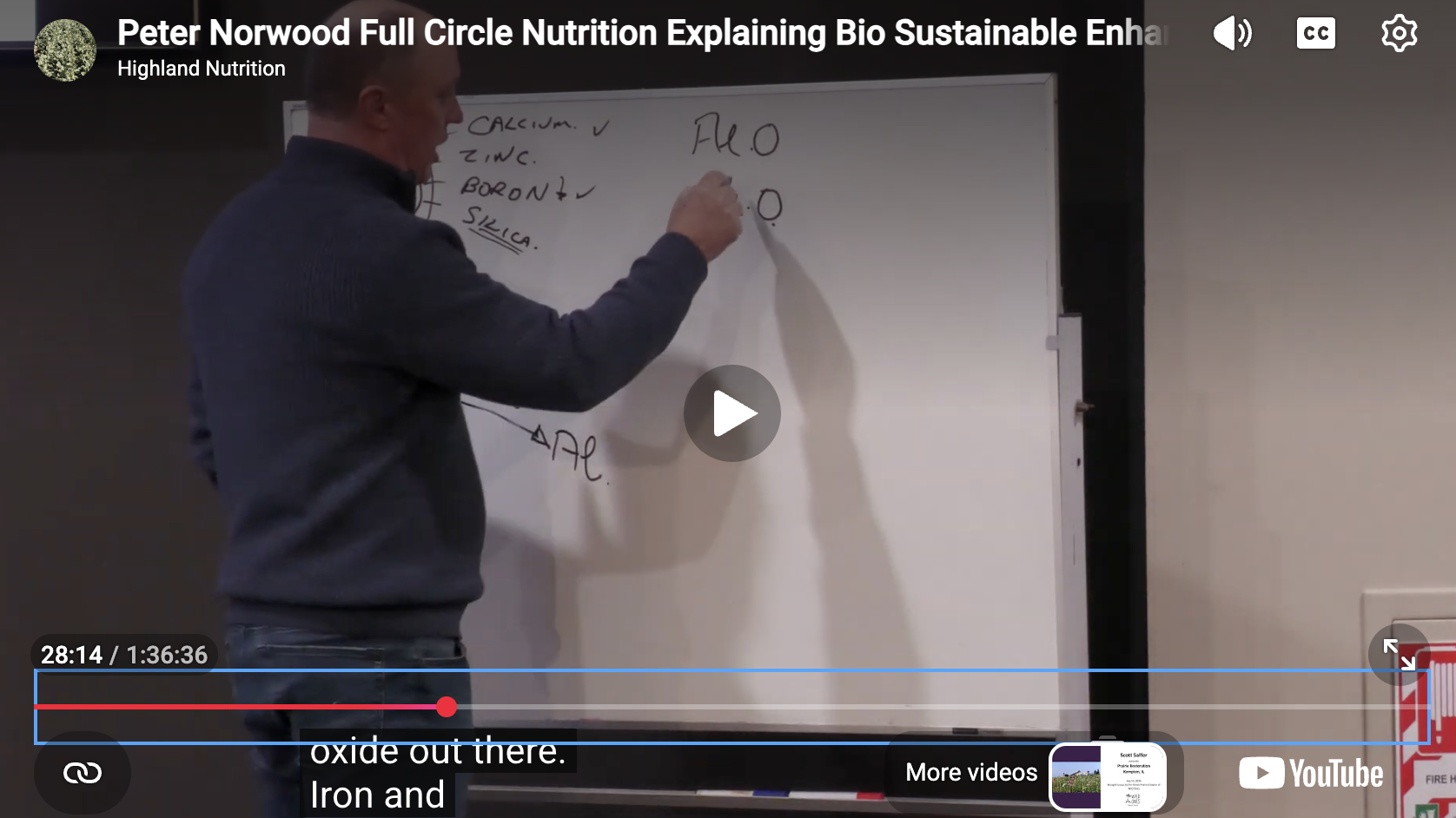 Peter Norwood at the whiteboard explaining soil nutrition